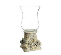 Portavelas 19,5 x 19,5 x 42 cm Cristal Cemento Crema