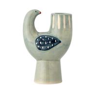 Portavelas Bloomingville TRUDY Cerámica Pájaro Azul Verde Para 1 Vela 12x8 cm