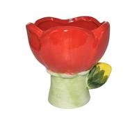 Portavelas Ceramica en Forma de Tulipán de Mesa, Candelabros Decorativos Modernos SePuede Usar como Florero/Maceta para Suculentas/Taza de Postre/Tazón de Cereales (F, 10L x 11H x 10W cm)