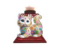 Portavelas con luz de 5.51 x 2.36 x 5.51 pulgadas, kit de decoración de escritorio retro para niñas, mujeres, niños, habitación interior, dormitorio, luces nocturnas