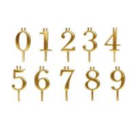 Portavelas con números para cumpleaños - Juego de para tartas de metal, con números reutilizables, suministros de dulces para de aniversario, para la mesa de postre |