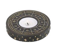 Portavelas con rueda de astrología, soporte de metal hecho a mano con signos del zodiaco, ideal para decoración del hogar y ambiente espiritual, regalo del zodiaco para entusiastas de la astrología