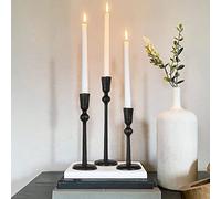 Portavelas cónico de Hierro, Juego de 3 portavelas Decorativos, portavelas para Bodas, cenas, Fiestas