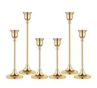 Portavelas cónico para candelabros, Vintage, Moderno, Decorativo, para Chimenea, Fiesta, Comedor, hogar (Dorado 2)