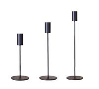 portavelas cónicos de Hierro Juego de portavelas: Centro Mesa 3 Piezas for Cena y Boda románticas para Hogar(SBlack-3pcs)