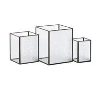Portavelas Cristal Dorado Metal 18 x 18 x 22 cm (3 Unidades)