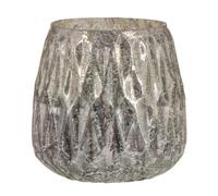 Portavelas Cristal Gris 11 x 11 x 11 cm