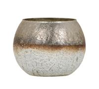 Portavelas Cristal Gris 15 x 15 x 11 cm Blanco