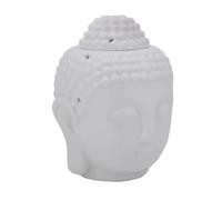 Portavelas de Cabeza de Buda, portavelas de cerámica para Velas de té, Quemador de Aceite Esencial de Buda Blanco, lámpara de Fragancia, Adorno de Buda