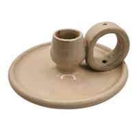 Portavelas de Cerámica con Quemador de Incienso| 100% Artesanal | Hecho a Mano, con Soporte Varilla de Incienso, Portavelas Decoración (Beige)