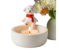 Portavelas de cerámica - Decoración para Perros | Quemador de luz de té con Bonito diseño de Animales, Accesorio para decoración del hogar, Sala de Estar, Cocina, Oficina, Dormitorio, meditación