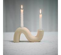 Portavelas de cerámica, moderno candelabro cónico para mesa de comedor, mesa de centro de sala de estar, candelabro para 2 velas cónicas