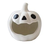 Portavelas de cerámica para Halloween, diseño de calabaza, soporte de | Portavelas vintage de Halloween para fiesta, chimenea, comedor, dormitorio, entrada, alféizar de ventana