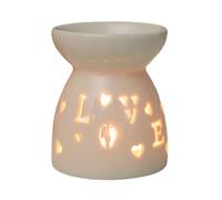 Portavelas de cerámica, quemador de incienso de luna y estrella, quemador de aceite esencial para velas, soporte de incienso de aceite para decoración del hogar (amor)