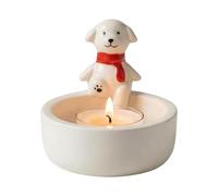 Portavelas de cerámica, quemador decorativo en forma de perro, soporte para velas de té, pieza estética para el hogar, seguro para el calor, para sala de estar, cocina, oficina, dormitorio
