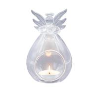 Portavelas de cristal ángel resistente al viento y al calor genérico, candelabros para velas de té para bodas, centros de mesa y decoraciones de fiesta