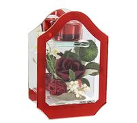 Portavelas de Cristal con Vela de té con Flor Rosa, Velas Decorativas, candelabro, decoración de Mesa, lámpara de té, lámpara de Viento, decoración romántica, decoración de Boda