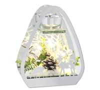 Portavelas de Cristal con Vela, luz LED, Ramas de Abeto, portavelas, Objeto Decorativo, lámpara de Ambiente, decoración navideña, Cristal, Regalo, Objeto Decorativo, Adornos 3D