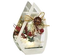 Portavelas de Cristal con Vela, luz LED, Ramas de Abeto, portavelas, Objeto Decorativo, lámpara de Ambiente, decoración navideña, Cristal, Regalo, Objeto Decorativo, Adornos 3D
