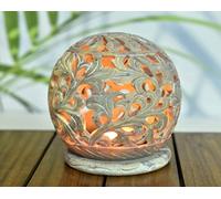 Portavelas de esteatita indio, portavelas de té, artefactos indios, arte indio, artesanía de la India, regalo (4 pulgadas floral)