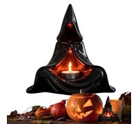 Portavelas de Halloween Decoración de Interior para Velas | Pequeños Candelabros En Forma De Fantasma Y Bruja Para Pisos Casas Amateur Otoño Oficina