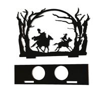 Portavelas de Halloween, escultura de caballo humano sin cabeza de Halloween, figura de silueta de árbol muerto de madera para chimenea, dormitorio, cocina