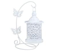 Portavelas de Jaula de pájaros Bonitos, portavelas de Jaula de pájaros Decorativos, portavelas pequeño Blanco, Farol de Vela Vintage de Metal Decorativo