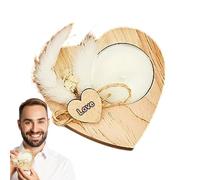 Portavelas De Madera,Base de Madera para Velitas - con Flores Secas Portavelas Rústicos Románticos,para San Valentín Favores De Boda Decoración del Hogar Centro De Mesa para