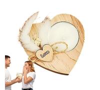 Portavelas De Madera - Soporte para Velas Tealight En Forma De Corazón - con Flores Secas Portavelas Rústicos Románticos,para San Valentín Favores De Boda Decoración del Hogar Centro De Mesa para