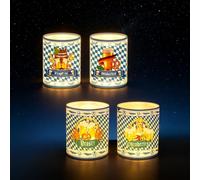 Portavelas de mesa, 12 unidades, decoración bávara, O'zapft is Tischdeko para Oktoberfest Party Deko Windlichter,Oktoberfestdeko,para velas de té o velas