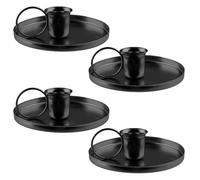 Portavelas de metal, candelabro cónico de hierro vintage para cena en casa, boda, fiesta, decoración de Halloween, juego de 4 piezas