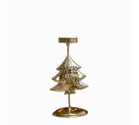Portavelas de metal con dije vintage diseñado para decoración de Navidad, proporcionando una iluminación acogedora para celebraciones navideñas (árboles de Navidad)