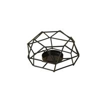 Portavelas de Metal, Hexagonal Metal Aromatherapy Container Candlestick Holder 2 Pieces Black Gold 13x5.5 cm(Black)