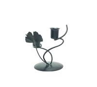Portavelas de Metal, Multicolor Metal Leaves Candlestick Holder 4 Pieces Living Room Decor(Black)