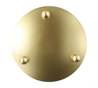 Portavelas de metal para velas de pilar y tarro, soporte decorativo de placa de hierro resistente al óxido para bodas, fiestas, spa y decoración del hogar (negro/dorado) (dorado, 11 cm)