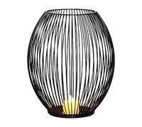 Portavelas de Metal Sencillo, portavelas en Jaula de Hierro para decoración del hogar y Bodas, candelabro de Mesa en Hierro Forjado Negro con diseño nórdico para Crear un Ambiente (Tamaño Grande)