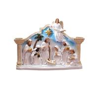 Portavelas de Navidad, candelabro de Navidad, estatua para celebración | Figura de belén de resina ornamento católico cristiano candelabro - para chimenea, mesa, banco interior, decoración