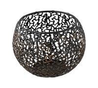 Portavelas de oro refinado con diseños huecos bellamente elaborados para complementar la decoración (negro)