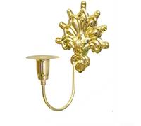 Portavelas de pared de hierro forjado de estilo tradicional con intrincados patrones de Oriente Medio para decoración del hogar e iluminación ambiental (dorado)