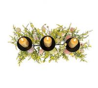 Portavelas de Pascua - Diseño metálico de 3 compartimentos | Portavelas de decoración primaveral - Decoración de mesa con huevos de Pascua para sala de estar, comedor, estante para huevos colorido, es