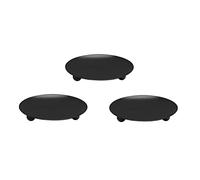 Portavelas de placa de hierro, portavelas de placa de hierro, portavelas decorativos, candelabros dorados, centros de mesa para LED, velas de cera, conos de incienso, spa, bodas, 3 piezas (negro)