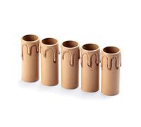 Portavelas de plástico antiguo, 5 unidades, portavelas para candelabros de cristal, LED, candelabros, lámparas de araña, lámpara de pared, lámpara colgante marrón (65 mm)