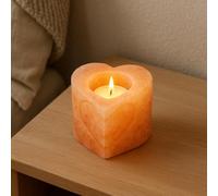 Portavelas de sal rosa del Himalaya de 650 gramos, disponible en paquete múltiple, portavelas para velas de té. (2, 0ne tamaño)
