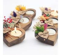 Portavelas de té personalizado con forma de corazón, recuerdos de boda para invitados, regalos de despedida de soltera, decoración de mesa de boda (1 unidad)