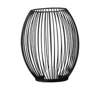 Portavelas decorativo con diseño hueco moderno linterna de metal para decoración del hogar para varias ocasiones (M)
