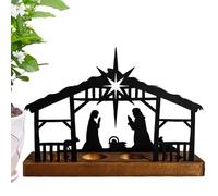 Portavelas del Belén Decoración Sagrada Religiosa para Hogar con Base de