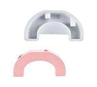 Portavelas en forma de U, moldes de silicona, 2 cavidades, puente, moldes de silicona para hacer velas, decoración del hogar, resina epoxi, elastómero fundido