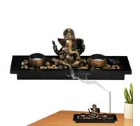 Portavelas - Figura de luz de té Zen, Estatua Espiritual de Ganesh | Decoración de meditación y relajación para el hogar, Altar, Sala de Estar, Espacio Sagrado, Yoga, atención Plena, Ambiente