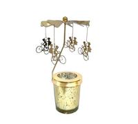 Portavelas giratorio de acero inoxidable, portavelas para centro de mesa, diseño romántico giratorio, ideal para bodas, fiestas y decoración elegante de eventos, añade un toque de clase