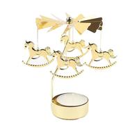 Portavelas Giratorio Dorado Portavelas Decoracion Porta Velas Decorativas | Carrusel Centros Decorativos de Mesa Candelabros Decorativos de Velas para Navidad, Cumpleaños, Boda, Centro de Mesa (Q)